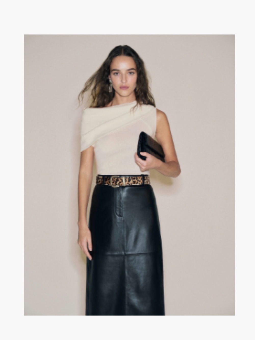 Reformation Cream Off-the-Shoulder Knit Sweater